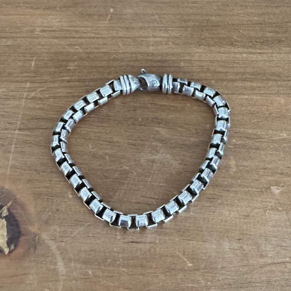 David Yurman Silver Box Chain Bracelet, 7mm